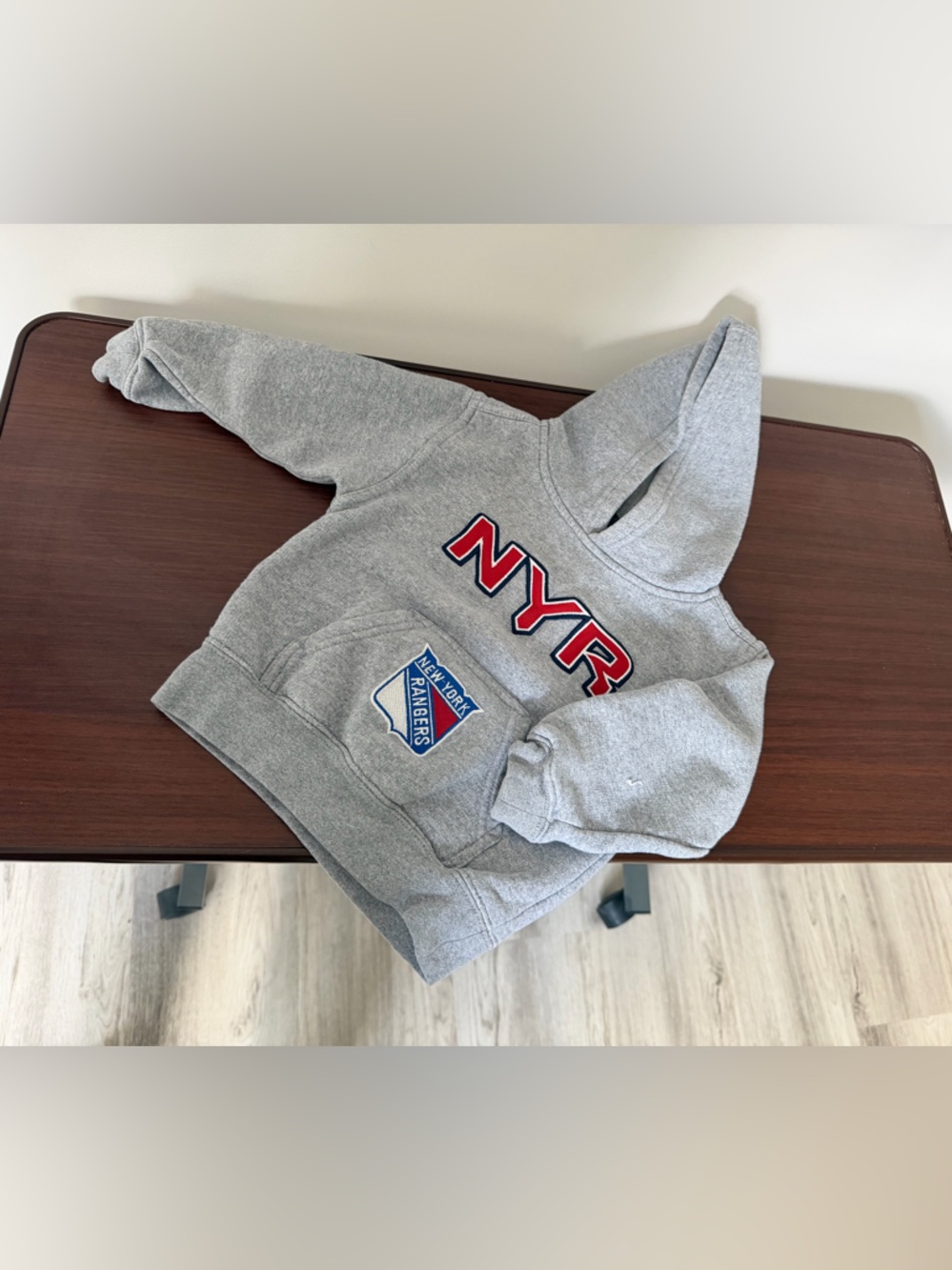 NHL New York Rangers Kids Grey Hoodie with NYR Chest Logo